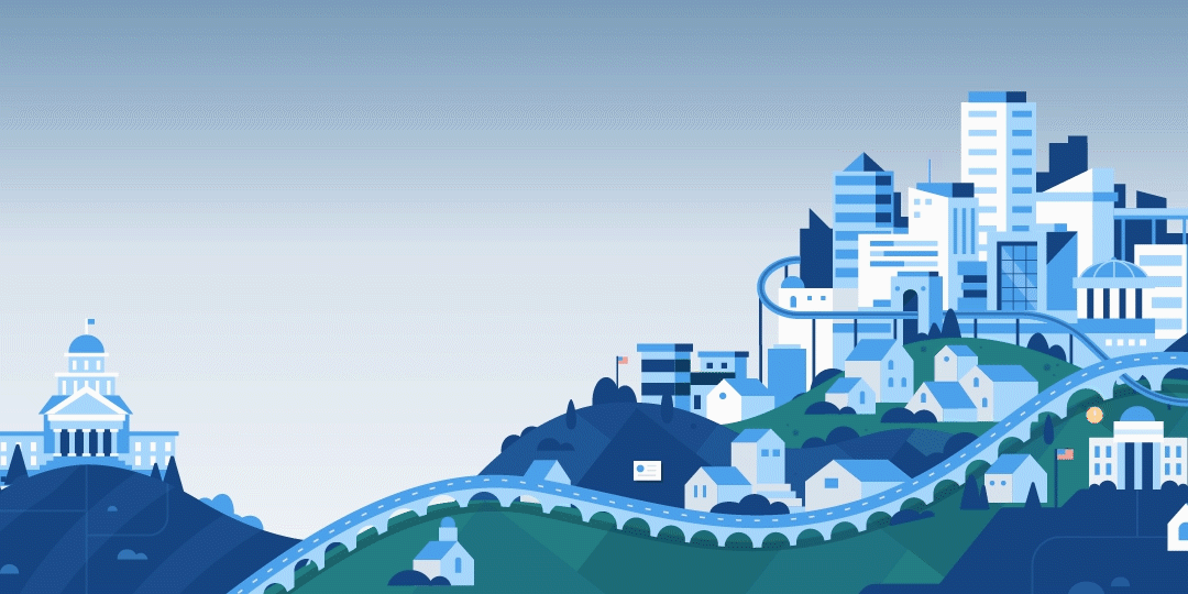 Government & critical site network illustration